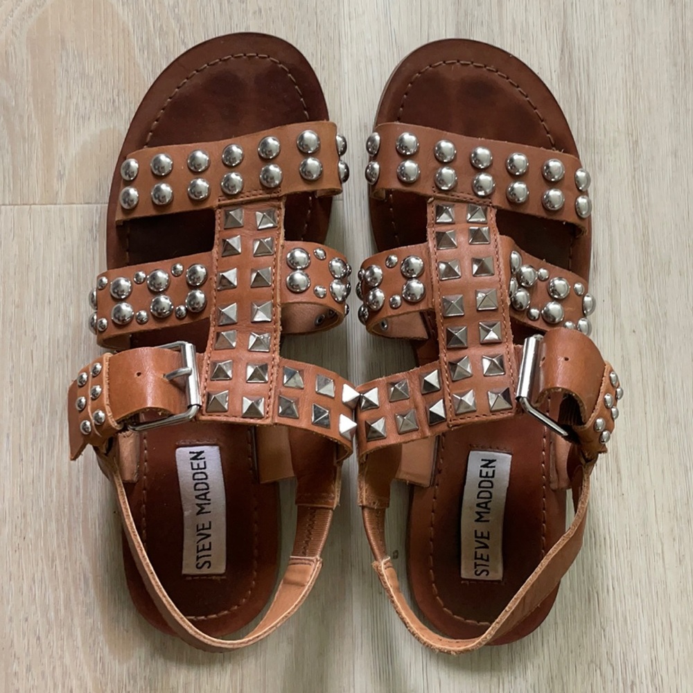 Leather studded tribal sandal